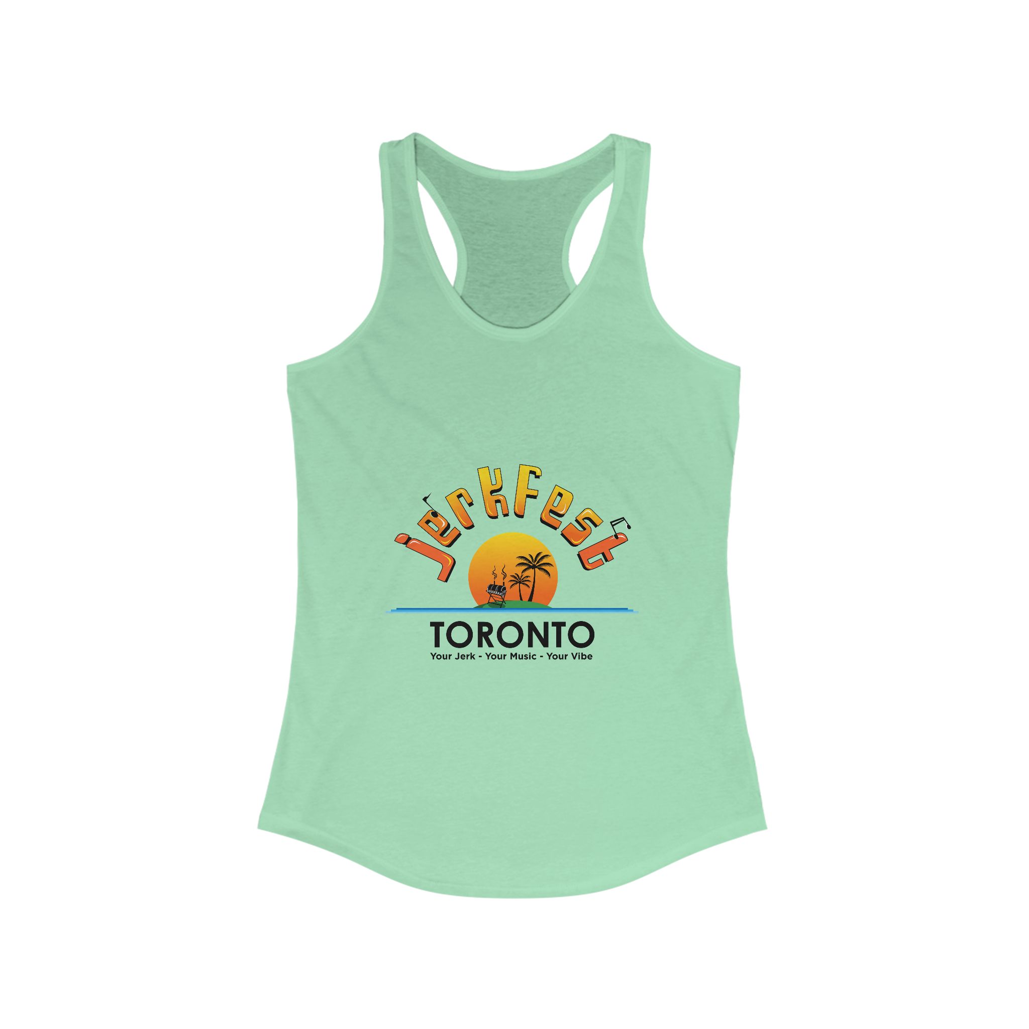 Tropical Graphic Tank Top - Women's Ideal Racerback, Summer Apparel, Vacation Wear, Beach Days, Gift for Her - Image 3