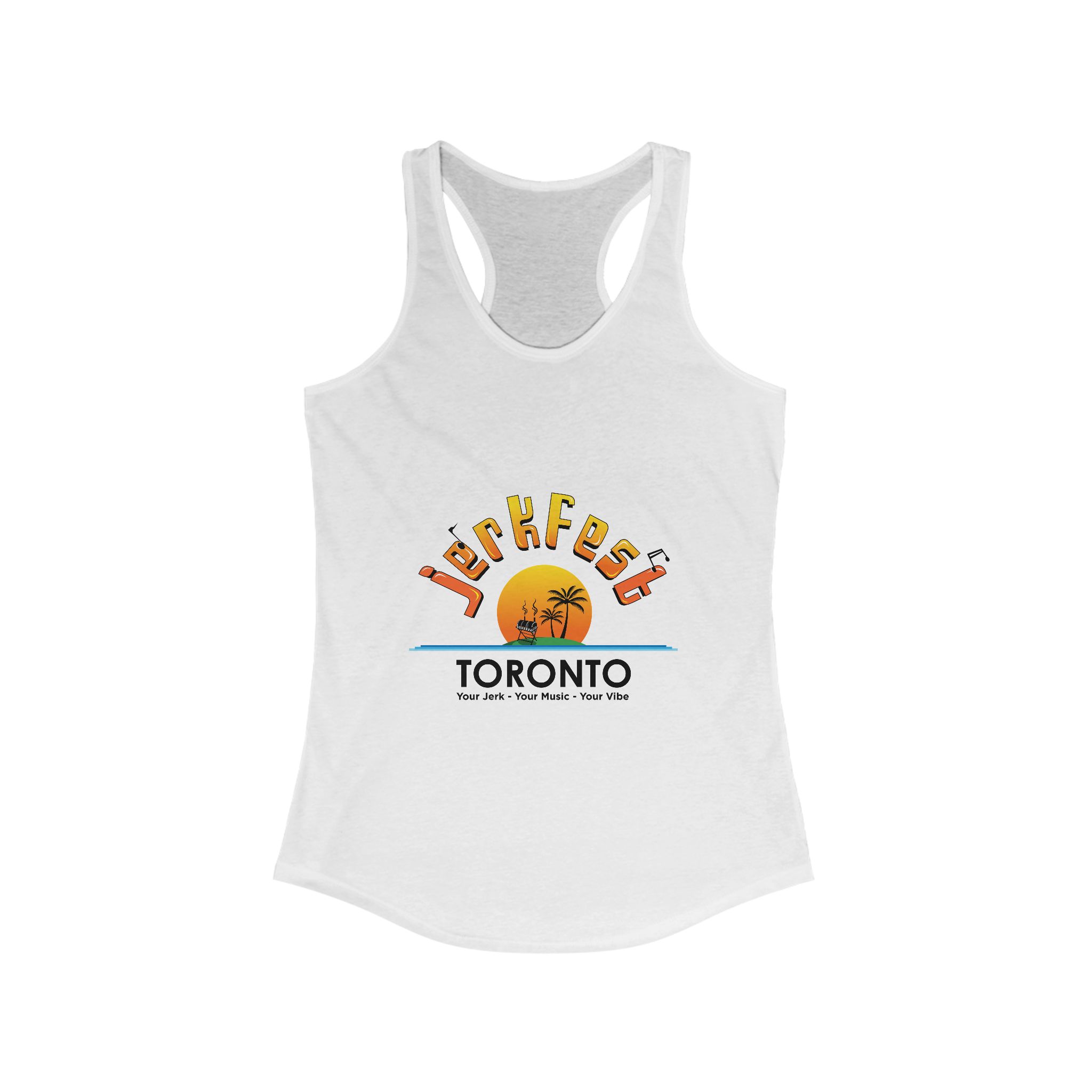 Tropical Graphic Tank Top - Women's Ideal Racerback, Summer Apparel, Vacation Wear, Beach Days, Gift for Her