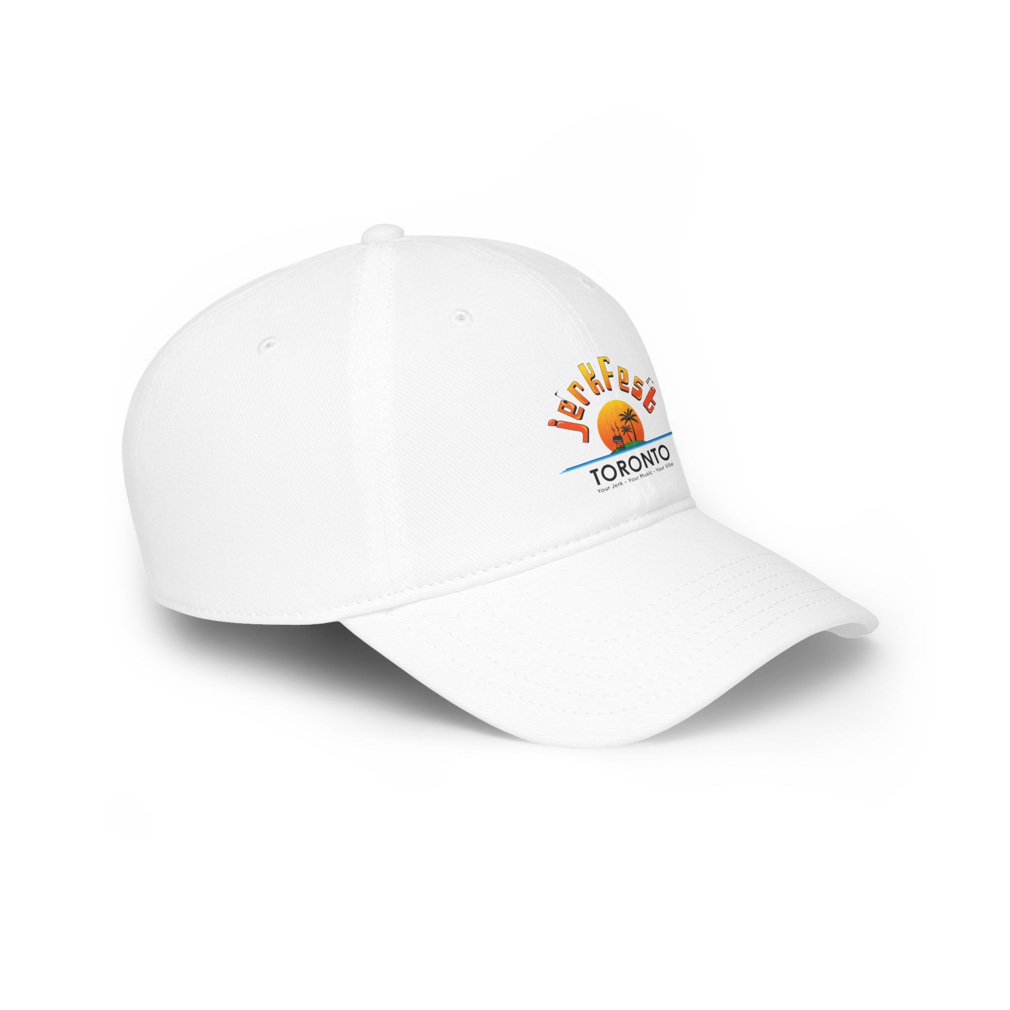 JerkFest White Low Profile Baseball Cap, Summer Hat, Festival Gear, Casual Wear, Outdoor Activities, Unique Gift - Image 3