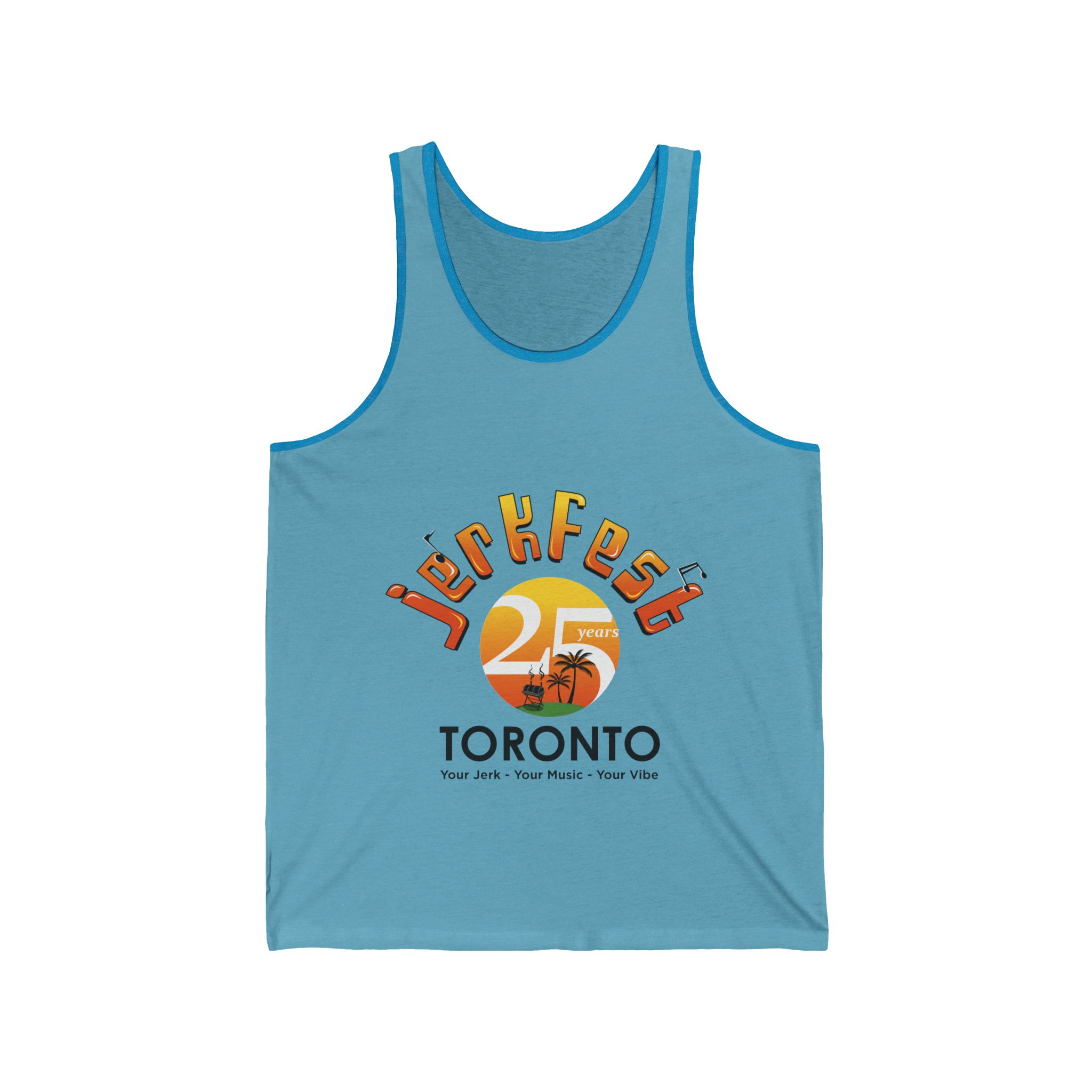 25th Aniverssary JerkFest Toronto Tank Top — Caribbean Food & Music Festival Tee