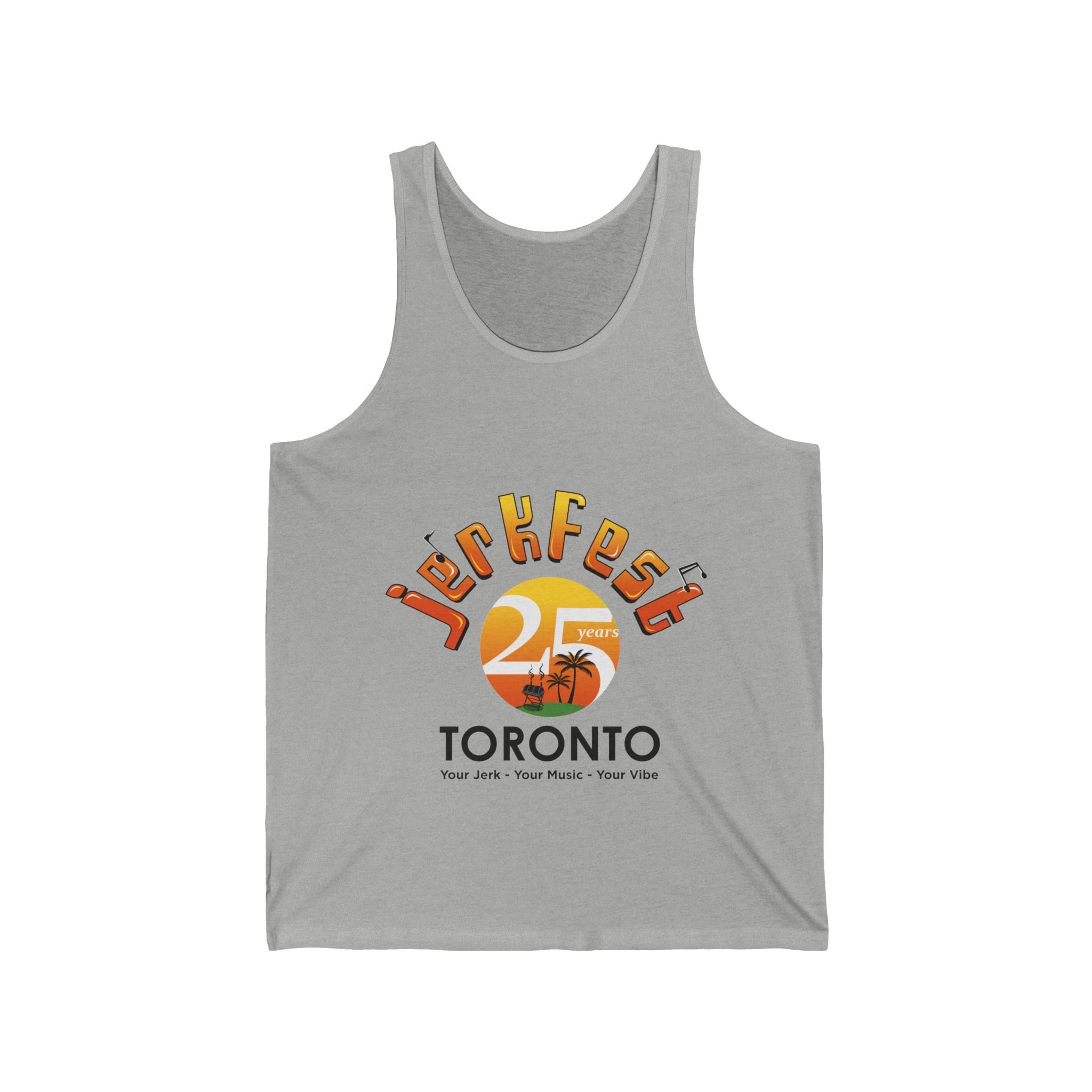 25th Aniverssary JerkFest Toronto Tank Top — Caribbean Food & Music Festival Tee - Image 2